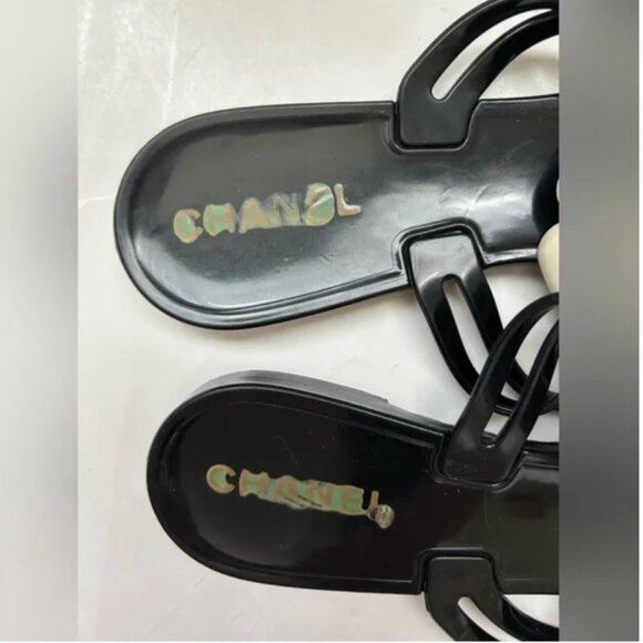 Chanel black sandals with flowers size 39 US 8 - Picture 11 of 11